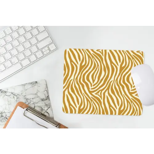 Zebra - Klassiek - Oker - Geel muismat rubber klein 262 -witbureau