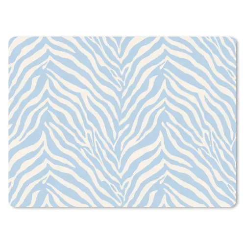 Zebra - Motief - Blauw - Wit muismat rubber klein 262 -3d