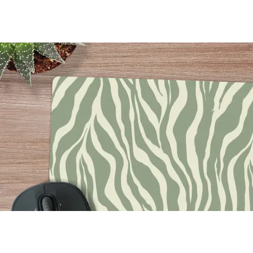 Zebra - Motief - Groen muismat rubber klein 262 -closeup