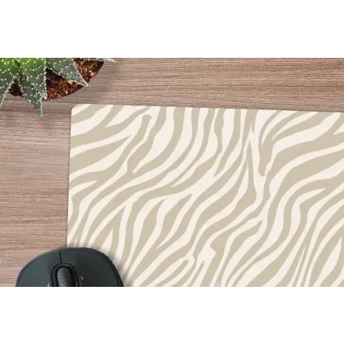 Zebra - Patroon - Beige muismat rubber klein 262 -closeup