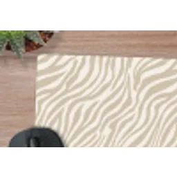 Zebra - Patroon - Beige muismat rubber klein 262 -closeup