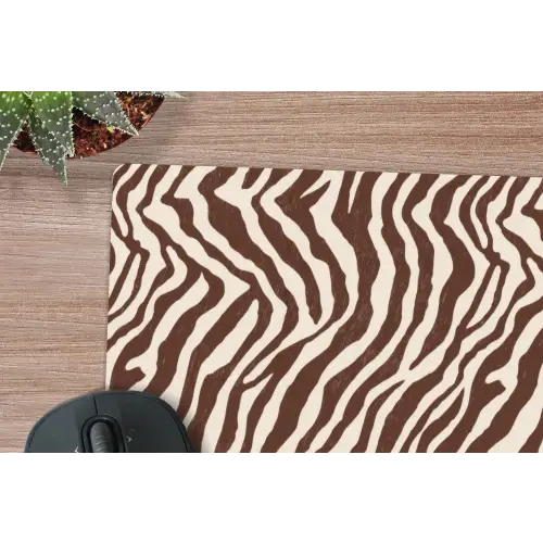 Zebra - Patroon - Zwart - Wit muismat rubber klein 262 -closeup