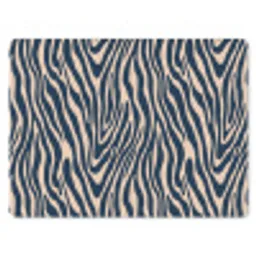 Zebra - Patroon - Blauw - Beige muismat rubber klein 262 -3d