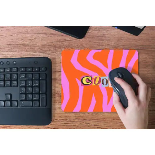 Zebraprint - Grafisch - COOL - Oranje muismat rubber klein -toetsenbord