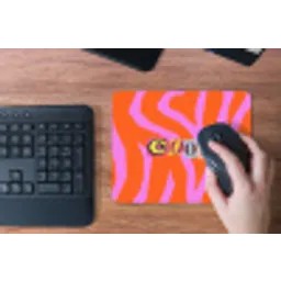 Zebraprint - Grafisch - COOL - Oranje muismat rubber klein -toetsenbord
