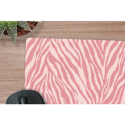 Zebra - Print - Roze muismat rubber klein 262 -closeup