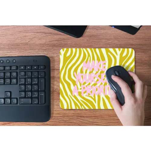 Zebraprint - Priority - Roze muismat rubber klein -toetsenbord