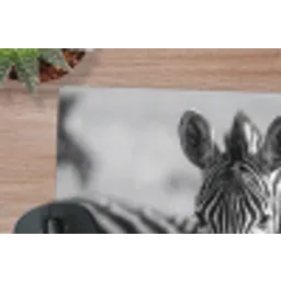 Zebra's - Zwart - Wit muismat rubber klein -closeup