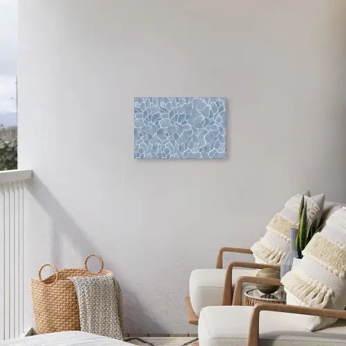 Abstract - Blauw - Bladeren Tuinposter op houten frame 2 cm dik klein -sfeer1