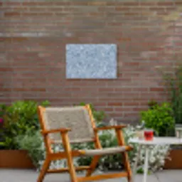 Abstract - Blauw - Bladeren Tuinposter op houten frame 2 cm dik klein -sfeer3