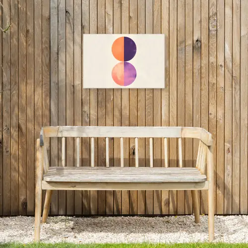 Abstract - Cirkels - Paars Tuinposter op houten frame 2 cm dik klein -sfeer4