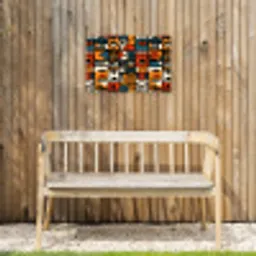 Abstract - Gezichten - Mozaïek Tuinposter op houten frame 2 cm dik klein -sfeer4
