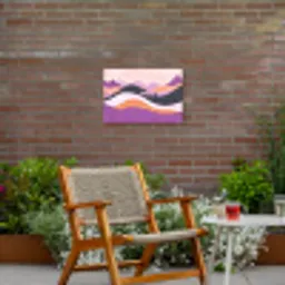 Abstract - Heuvels - Bomen - Groen Tuinposter op houten frame 2 cm dik klein -sfeer3