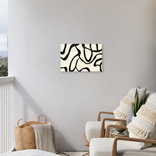 Abstract - Lijnen - Modern - Beige Tuinposter op houten frame 2 cm dik klein -sfeer1