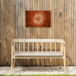 Abstract - Lijnen - Zonnestralen - Roodbruin Tuinposter op houten frame 2 cm dik klein -sfeer4
