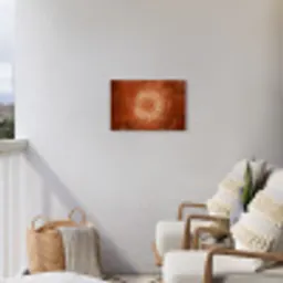 Abstract - Lijnen - Zonnestralen - Roodbruin Tuinposter op houten frame 2 cm dik klein -sfeer1