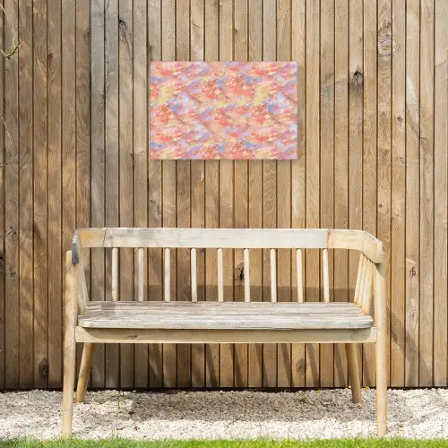 Abstract - Multi - Kleur - Verf Tuinposter op houten frame 2 cm dik klein 845 -sfeer4