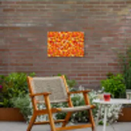 Abstract - Verf - Rood Tuinposter op houten frame 2 cm dik klein 845 -sfeer3