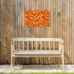 Abstract - Verf - Rood Tuinposter op houten frame 2 cm dik klein 845 -sfeer4