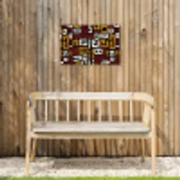 Abstract - Patroon - Rood Tuinposter op houten frame 2 cm dik klein -sfeer4