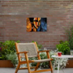 Abstract - Portret - Kleurvakken Tuinposter op houten frame 2 cm dik klein -sfeer3