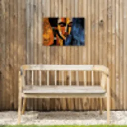 Abstract - Portret - Kleurvakken Tuinposter op houten frame 2 cm dik klein -sfeer4