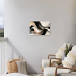 Abstract - Golven - Zwart - Verweerd Tuinposter op houten frame 2 cm dik klein -sfeer1