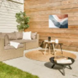 Abstract - Golven - Blauw Tuinposter op houten frame 2 cm dik klein -sfeer2