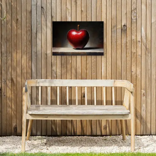 Apple - Hart - Rood Tuinposter op houten frame 2 cm dik klein -sfeer4