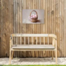 Mand - Eieren - Roze Tuinposter op houten frame 2 cm dik klein -sfeer4