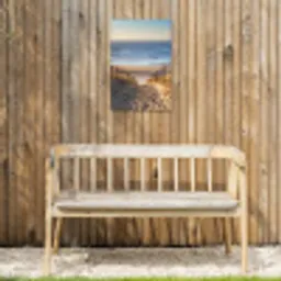 Strandpad bij Zonsondergang Tuinposter op houten frame 2 cm dik klein -sfeer4