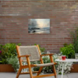 Strand - Zee - Zonsondergang Tuinposter op houten frame 2 cm dik klein -sfeer3
