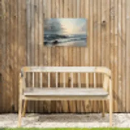 Strand - Zee - Zonsondergang Tuinposter op houten frame 2 cm dik klein -sfeer4