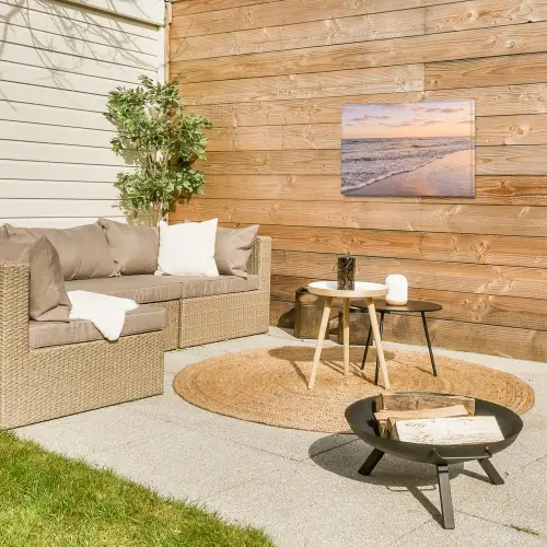 Strand - Branding - Wolken Tuinposter op houten frame 2 cm dik klein -sfeer2