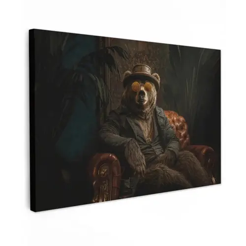 Beer - Bruin - Pak - Hoed Tuinposter op houten frame 2 cm dik klein -3d