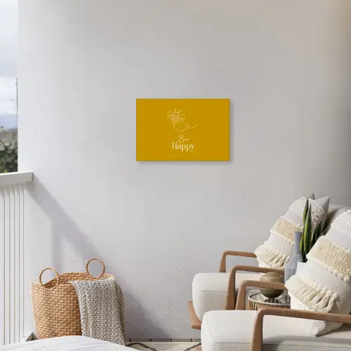 Bee Happy Tuinposter op houten frame 2 cm dik klein -sfeer1