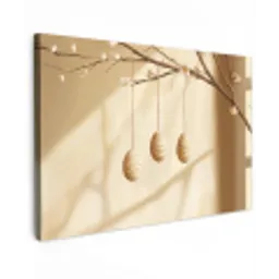 Beige - Paastak - Eieren Tuinposter op houten frame 2 cm dik klein -3d