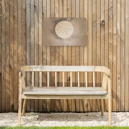 Vogel - Beige - Japandi Tuinposter op houten frame 2 cm dik klein -sfeer4