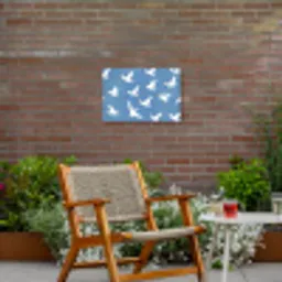 Vogels - Wit - Patroon Tuinposter op houten frame 2 cm dik klein -sfeer3
