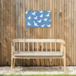 Vogels - Wit - Patroon Tuinposter op houten frame 2 cm dik klein -sfeer4