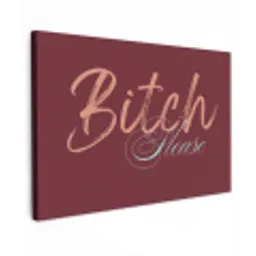Bitch please - Rood - Blauw Tuinposter op houten frame 2 cm dik klein -3d