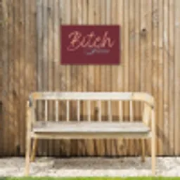 Bitch please - Rood - Blauw Tuinposter op houten frame 2 cm dik klein -sfeer4