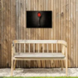 Zwart - Lepel - Caviar Tuinposter op houten frame 2 cm dik klein -sfeer4