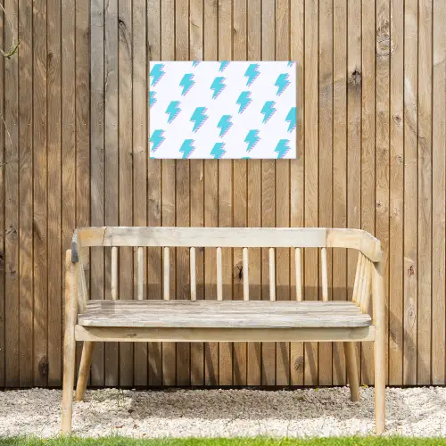 Blauw - Paars - Bliksem Tuinposter op houten frame 2 cm dik klein 845 -sfeer4