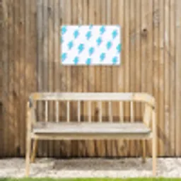 Blauw - Paars - Bliksem Tuinposter op houten frame 2 cm dik klein 845 -sfeer4