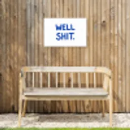 Blauw - Quote - Wit Tuinposter op houten frame 2 cm dik klein -sfeer4