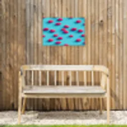 Blauw - Frambozen - Roze Tuinposter op houten frame 2 cm dik klein 845 -sfeer4