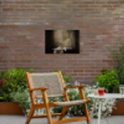Strik - Beige - Witte - Wijn Tuinposter op houten frame 2 cm dik klein -sfeer3