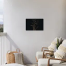 Takken - Blaadjes - Zwart Tuinposter op houten frame 2 cm dik klein -sfeer1