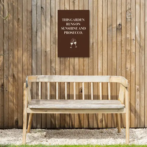 Bruin - Zomer - Quote - Drinken Tuinposter op houten frame 2 cm dik klein -sfeer4